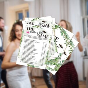 Bridal Shower Game Cards, Wedding Shoe Game, Tropical Jungle Theme Engagement Party Cards For Wedding, Set of 30 Cards(Leaf004)