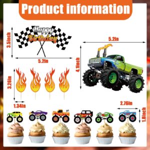 Censen 48 Pcs Truck Cake Topper Birthday Party Supplies Truck Cake Decorations Racing Car Birthday Cake Cupcake Topper Blaze Birthday Cake Topper for Kids Baby Shower Car Party Favors