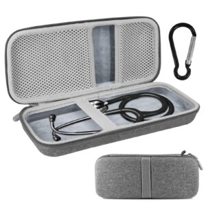 hard stethoscope case,eva stethoscope bag carrying case fit for home medical nurses doctor stethoscope and accessories(grey)