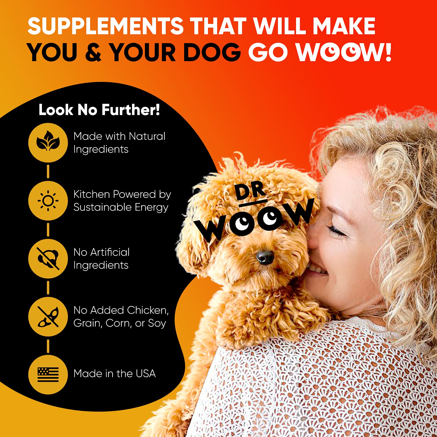 Dr Woow Allergy Relief & Itch Supplement for Dogs - with Omega 3 Wild Alaskan Salmon Oil and BettaBerries + YEA-SACC. Hot Spots, Anti Itch and Seasonal Allergies