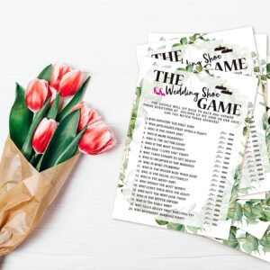 Bridal Shower Game Cards, Wedding Shoe Game, Tropical Jungle Theme Engagement Party Cards For Wedding, Set of 30 Cards(Leaf004)