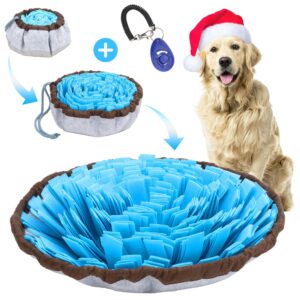 dog snuffle mat adjustable big breed, puzzle playthings dog mental stimulation toys, slow-eating dog toys, stress-relieving dog toys, and small dog enrichment toys for large dogs with pet clicker