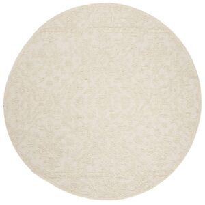 SAFAVIEH Trace Collection 8' Round Ivory TRC102C Handmade Premium Wool Entryway Foyer Living Room Bedroom Kitchen Area Rug