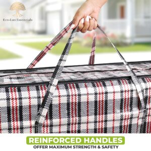 Laundry Bags with Handles 8Pcs Extra Large Zipper, Heavy Duty XXL Storage Bags, Travel Laundry Tote Bag, Clothes Storage Bag with Straps