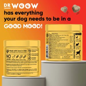 Dr Woow Allergy Relief & Itch Supplement for Dogs - with Omega 3 Wild Alaskan Salmon Oil and BettaBerries + YEA-SACC. Hot Spots, Anti Itch and Seasonal Allergies