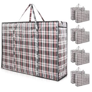 Laundry Bags with Handles 8Pcs Extra Large Zipper, Heavy Duty XXL Storage Bags, Travel Laundry Tote Bag, Clothes Storage Bag with Straps