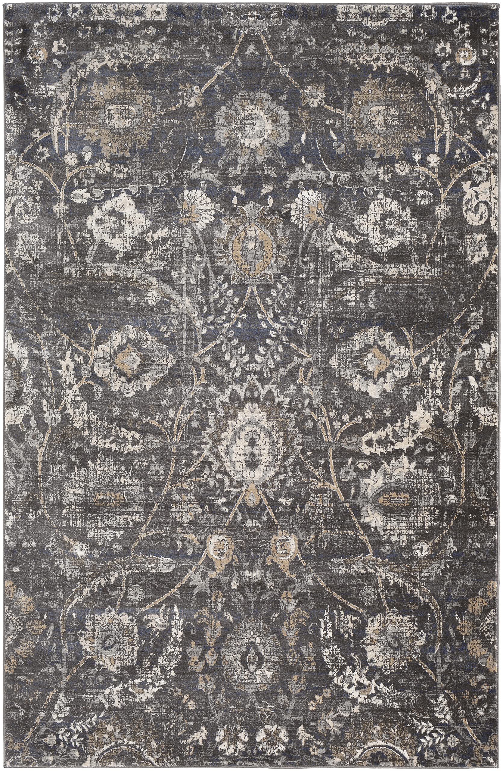 Mark&Day Area Rugs, 4x6 Avellino Traditional Black Area Rug, Black Beige Carpet for Living Room, Bedroom or Kitchen (4'3" x 5'7")