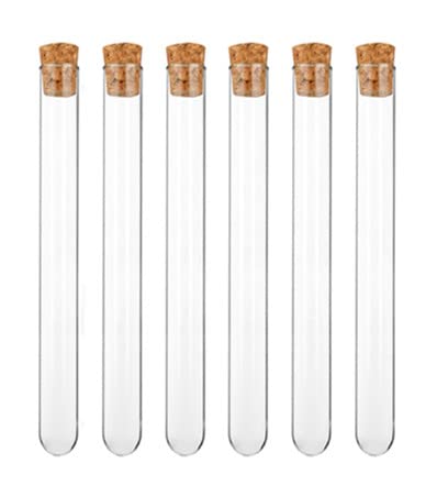 Ackers Science 12Pcs 16×150mm(23ml) Glass Test Tubes with Cork Stoppers|1 Rack of Acrylic Material