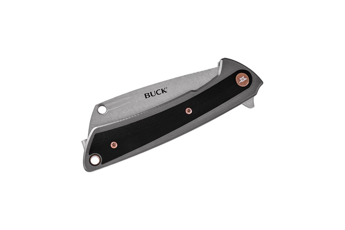 Buck Knives 263 HiLine Folding Pocket Knife 3.6" D2 Satin Blade, Aluminum and G10 Handle