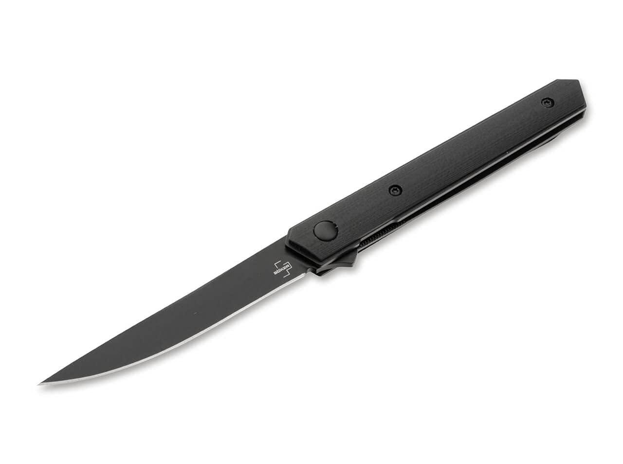 BÖKER PLUS Kwaiken Air MINI – Minimalist, Pocket Friendly Feather Weight Daily Carry Pocket Knife, VG-10 Steel, Gentlemen’s Tactical Knife, Designed by Lucas Burnley (All Black G10)