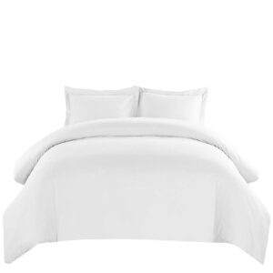 exotica collection duvet cover set 800 high thread count 100% egyptian cotton 5-pieces duvet set (1 duvet cover + 4 pillow shams) zipper closure, full/queen, white solid