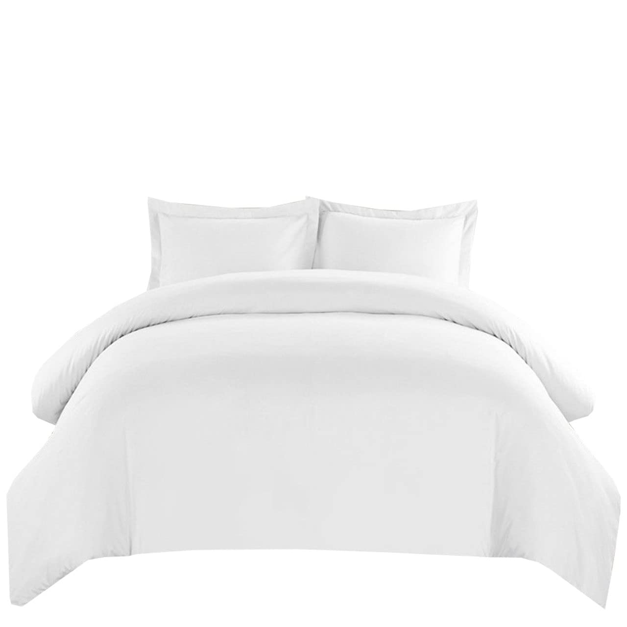 Exotica Collection Duvet Cover Set 800 High Thread Count 100% Egyptian Cotton 5-Pieces Duvet Set (1 Duvet Cover + 4 Pillow Shams) Zipper Closure, Full/Queen, White Solid