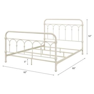 Acme Citron Metal Queen Bed with Spindle Headboard and Footboard in White