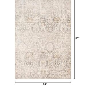 Mark&Day Area Rugs, 2x3 Geelbroek Traditional Tan/Ivory Area Rug, Beige Grey Black Carpet for Living Room, Bedroom or Kitchen (2' x 2'11")