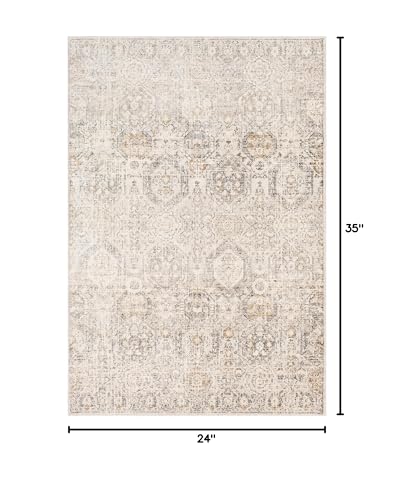 Mark&Day Area Rugs, 2x3 Geelbroek Traditional Tan/Ivory Area Rug, Beige Grey Black Carpet for Living Room, Bedroom or Kitchen (2' x 2'11")