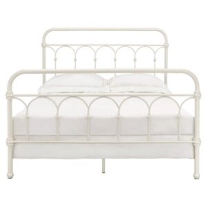 Acme Citron Metal Queen Bed with Spindle Headboard and Footboard in White