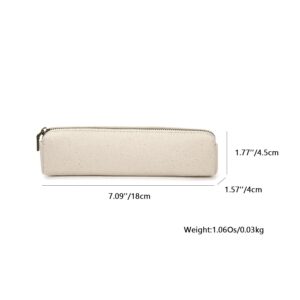 YONBEN Canvas pencil case cartucheras esc olar korean style college student texture pencil case ins simple case (Beige, S)