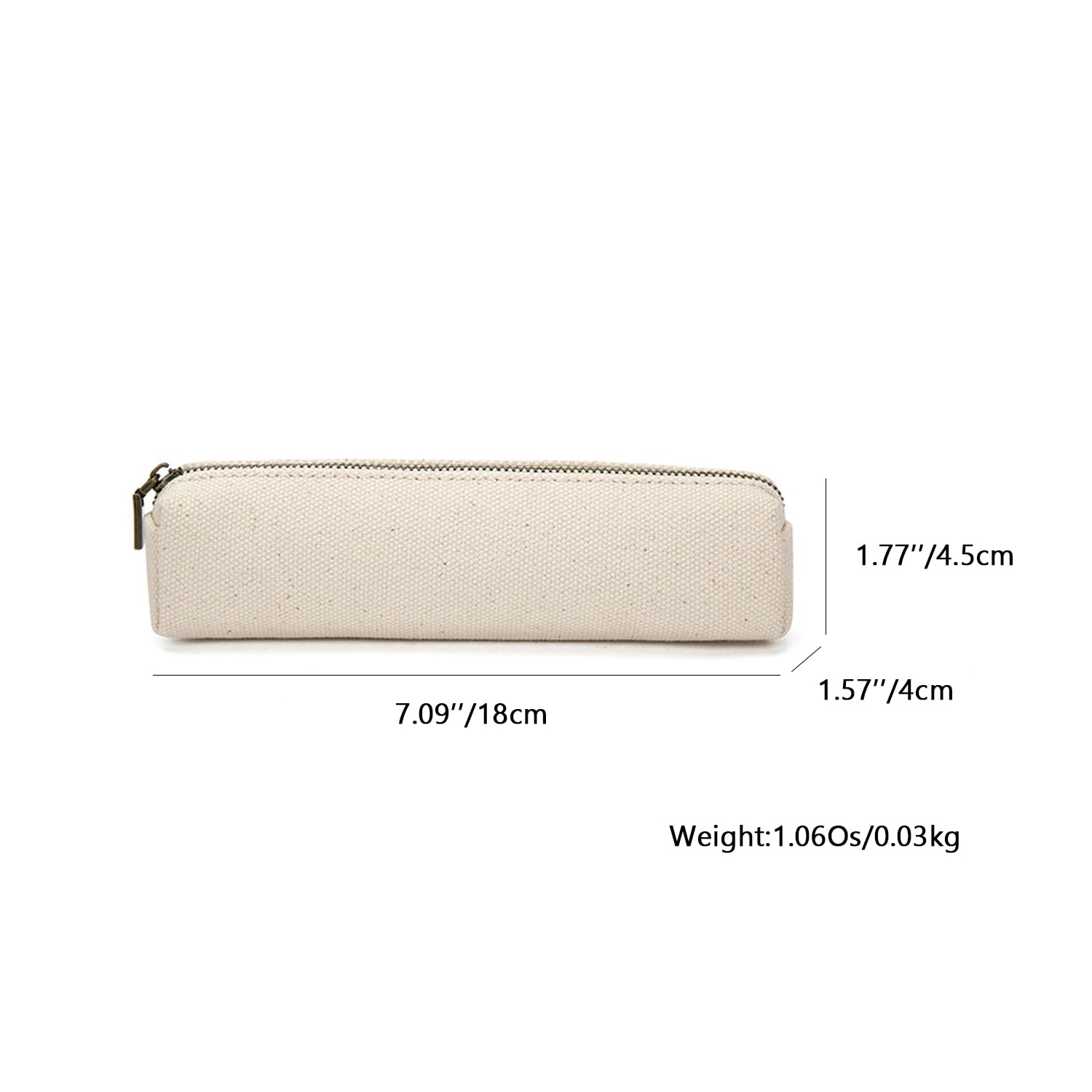 YONBEN Canvas pencil case cartucheras esc olar korean style college student texture pencil case ins simple case (Beige, S)