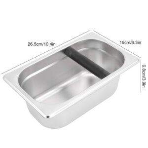 Espresso Knock Box, 10.4x6.3x3.9in Coffee Knock Box Stainless Steel Knock Box for Espresso Coffee Grounds Coffee Machine Accessory