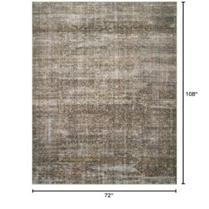 Loloi Amber Lewis Billie Collection, Tobacco & Rust 6'-0" x 9'-0" Area Rug – Antique & Distressed Accent Rugs for Living Room, Bedroom, Entryway & Hallway, No Shed High Traffic Area Home Decor Rug