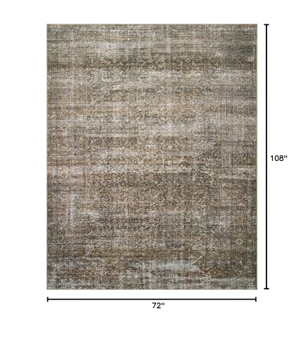 Loloi Amber Lewis Billie Collection, Tobacco & Rust 6'-0" x 9'-0" Area Rug – Antique & Distressed Accent Rugs for Living Room, Bedroom, Entryway & Hallway, No Shed High Traffic Area Home Decor Rug