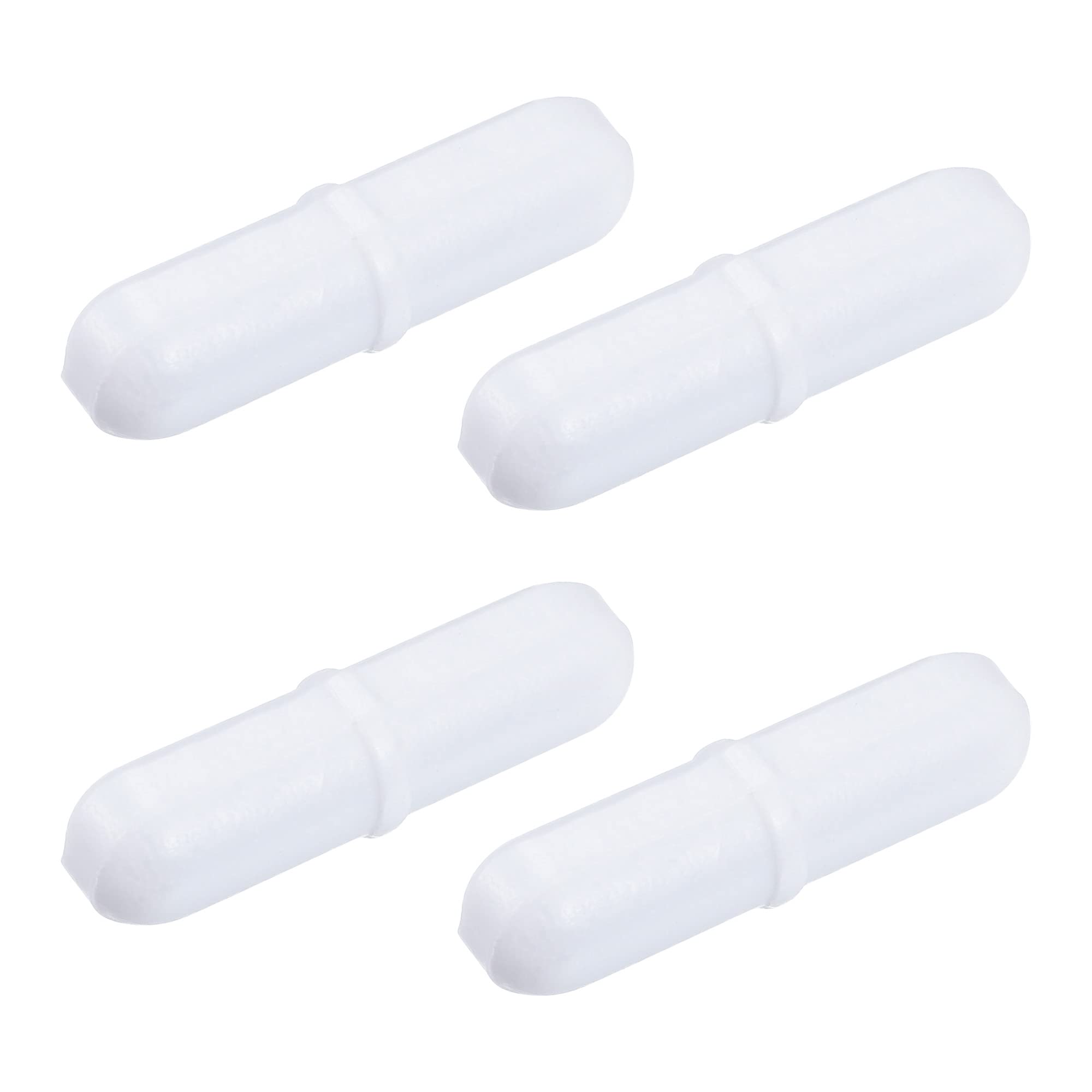 MECCANIXITY Magnetic Stirrer Mixer Stir Bar Rod 35mm(1.38") with Ring Shape PTFE Coating Magnet White for Laboratory Pack of 4