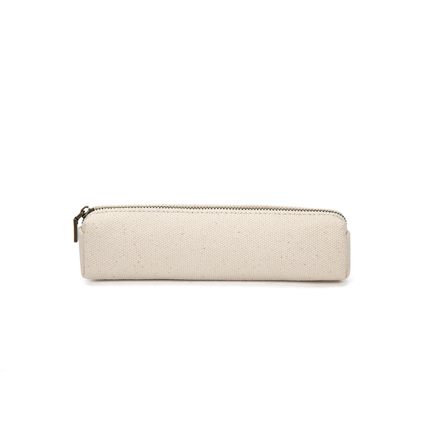 YONBEN Canvas pencil case cartucheras esc olar korean style college student texture pencil case ins simple case (Beige, S)