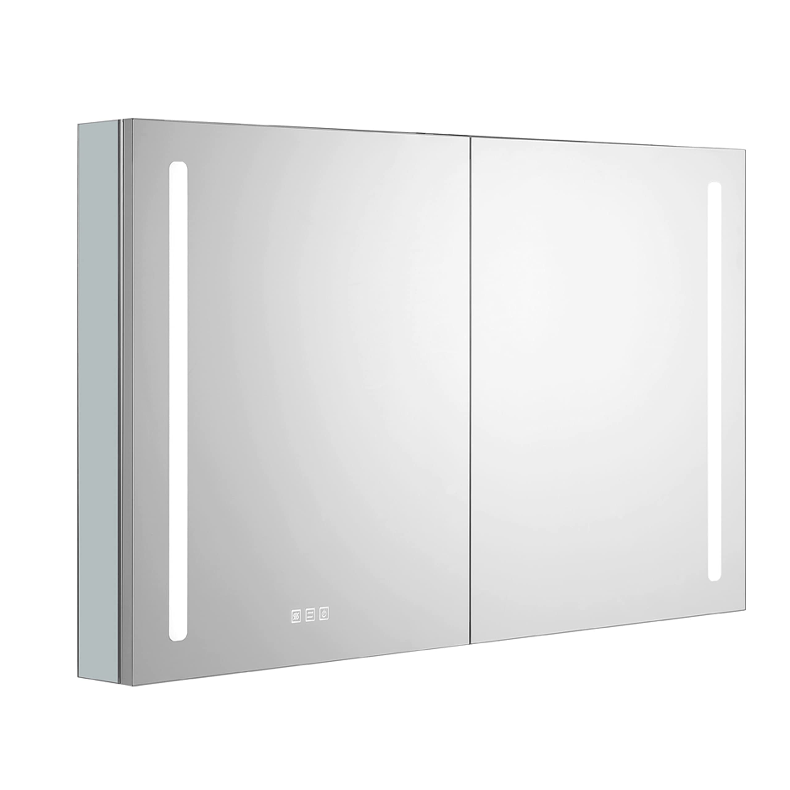 Bathlink Medicine Cabinet with Lights, LED Medicine Cabinet with Mirror, 48"×27.5"×5", Recessed & Surface Mount Medicine Cabinet, LED Medicine Cabinet Mirror for Bathroom, Defog, Dimmer, 2 Doors