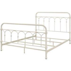 acme citron metal queen bed with spindle headboard and footboard in white