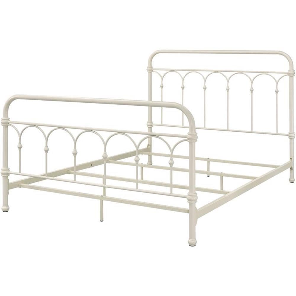 Acme Citron Metal Queen Bed with Spindle Headboard and Footboard in White