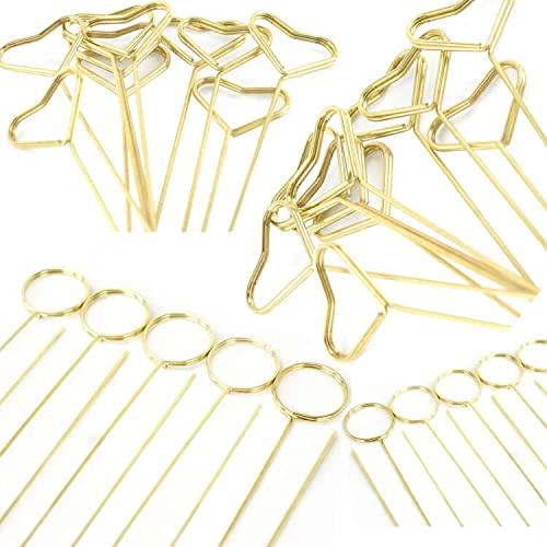 ROYHOO 50 Pieces Metal Wire Floral Picks Clips Table Card Note Photo Memo Holder Memo Floral Pick Clip for Wedding Birthday Baby Shower Party Favor