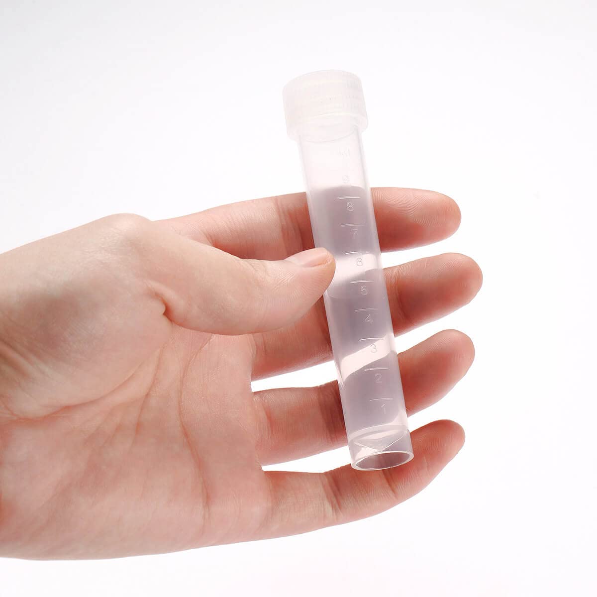 BKMAMLAB 50PCS 10ml Plastic Small Vials with Screw Caps Sample Tubes Cryotubes,PP Material, Free from DNase, RNase, Human DNA