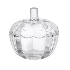 123Arts Crystal Glass Pumpkin Sugar Bowls Snack Jar Candy Dish Storage with Lid