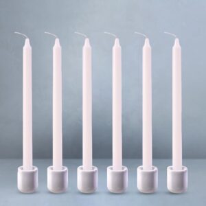 OLEEK Taper 1/2 inch Candles - Pack of 10 Unscented, 8 Inch Tall Candles - 1/2 inch Candles - Taper Candle - 1/2 inch White candlesticks