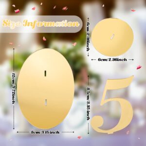 Table Numbers Wedding Table Numbers Acrylic Table Numbers for Wedding Reception Table Numbers Stands with Holder Base Elegant Mirror Table Numbers for Wedding Party Event Catering (Gold)