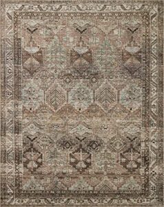 loloi amber lewis billie collection, clay & sage 6'-0" x 9'-0" area rug – antique & distressed accent rugs for living room, bedroom, entryway & hallway, no shed high traffic area home decor rug