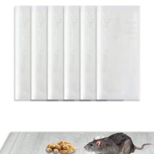 SEEKBIT 6 Pack Rat Sticky Traps Extra Large, Clear Mouse Glue Trap Sticky Trap for Mice and Rats, Enhanced Stickiness Trapping Pads Snakes Spiders Roaches for House Rodent Pest Control - 47.2x11