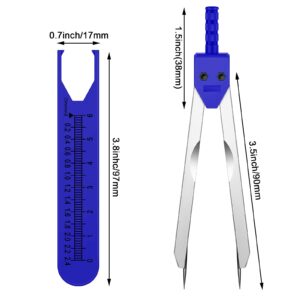 EKG Caliper ECG Calipers Measuring Tool with Ruler Electrocardiogram Drafting Divider for Nursing (Blue, Pink,2 Pieces)