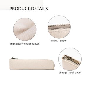 YONBEN Pencil Case Cute Thin and Slim Pencil Pouch Small Pen Case -Simple and Stylish Cotton Canvas Lightweight pencil bag