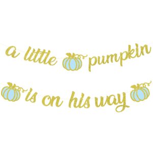 a little pumpkin is on his way banner,little pumpkin banner,little pumpkin baby shower decorations boy,pumpkin first birthday boy,fall baby shower decorations for boy