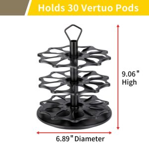 FlagShip Coffee Pod Holder Carousel 3 Tier for Vertuo Pod Holder Metal DIY Install Small for Vertuo Pod Stand (30 Pods Capacity)