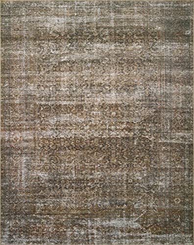 Loloi Amber Lewis Billie Collection, Tobacco & Rust 6'-0" x 9'-0" Area Rug – Antique & Distressed Accent Rugs for Living Room, Bedroom, Entryway & Hallway, No Shed High Traffic Area Home Decor Rug