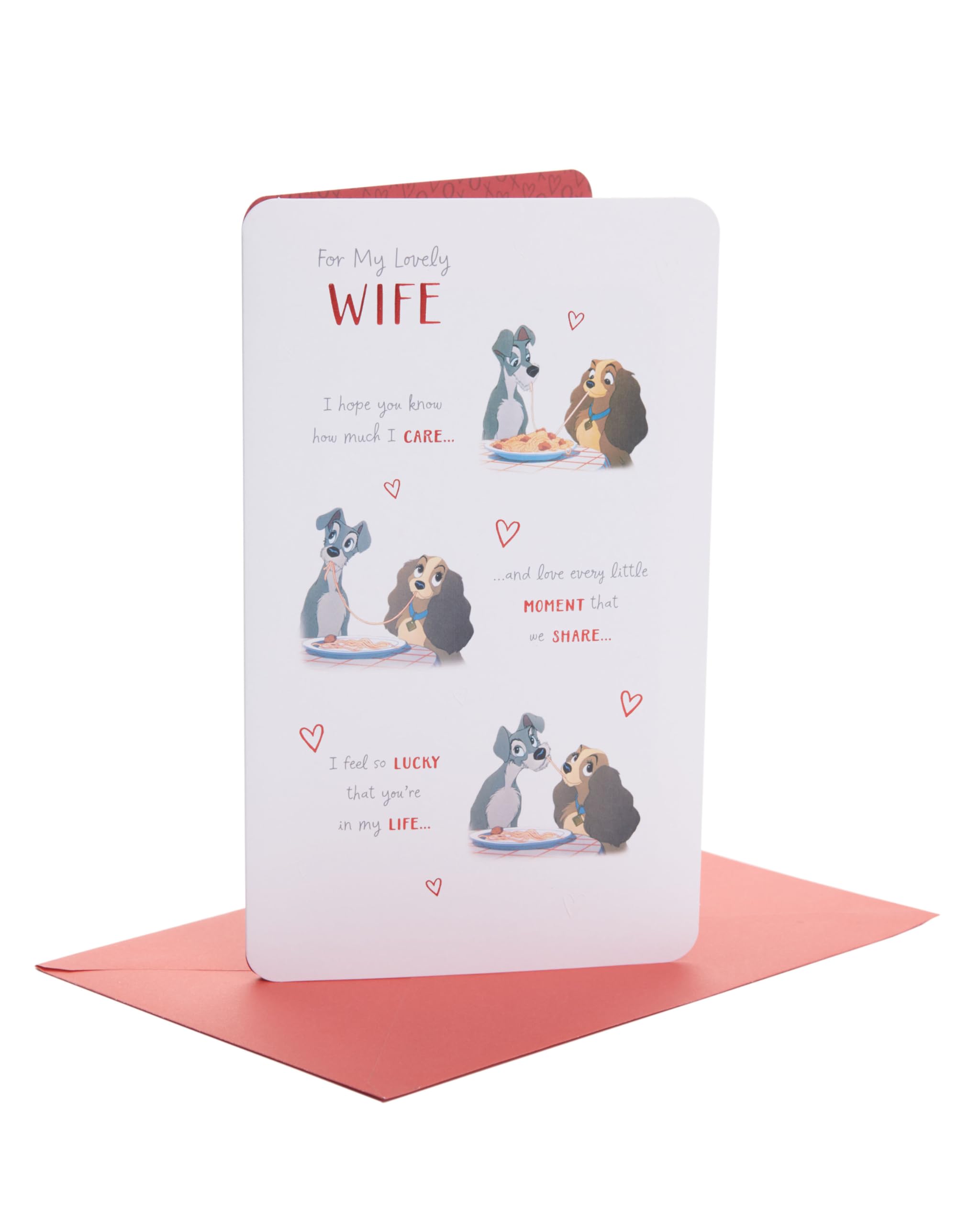 UK Greetings Wife Birthday Card - Cute Disney Birthday Card for Her - Lady and The Tramp Birthday Card for Wife,Beige,24.9 x 15.9 x 0.7 cm; 30 Grams