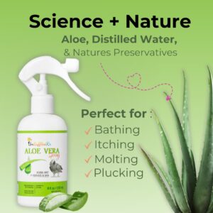 UnRuffledRx Aloe Vera Bird Bath Spray for Daily Care & Skin Health 8 Fl Oz - Soothe, Soften, and Protect Your Bird