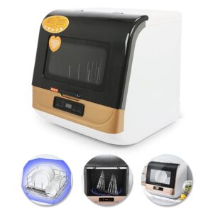 Portable Countertop Dishwasher 5 Liter Compact 75℃ Washing 360° Streak Free Deep Cleaning with Fan Drying