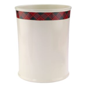 Spode - Waste Basket, Decorative Trash Can, Guest Bathroom Essentials, Holiday Home Decor Christmas Tree Tartan Collection