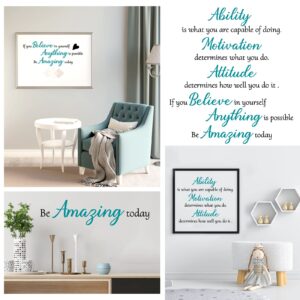 3 Sheets Vinyl Wall Quotes Stickers,Inspirational Saying Wall Decals Ability Motivation Attitude Quotes Stickers for Home Office School Classroom Teen Dorm Room Wall