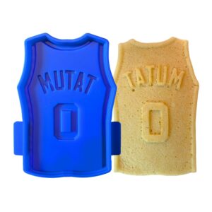 zaverycakes nba licensed jayson tatum jersey silicone mold, for basketball fans, pancakes, pizza, cakes, brownie, chocolate, and more, perfect for game day treats, non-stick,dishwasher safe