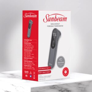 Sunbeam Touchless Body & Object Digital Infrared Thermometer for Adults and Kids, Instant Accurate Reading, Fever Indicator