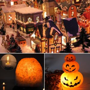 MX232 Set of 2 Accessory Cord with 2 Led Light Bulb 6 Ft White Cord with On/Off Switch Plugs e12 Candelabra LED Light Bulbs and Clips for Halloween Christmas Decorations Craft Village House Decoration